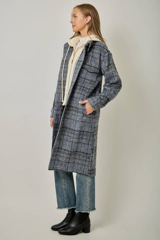 Highlands Hooded Twofer Plaid Jacket