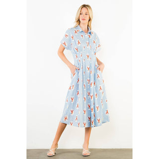 The Lobster Print Stripe Dress