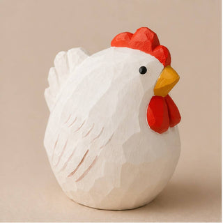 Chubby Chicken Hand Carved Figurine