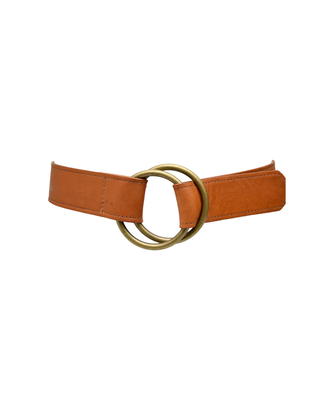 Josie Infinity Leather Belt – Cognac with Ring Closure