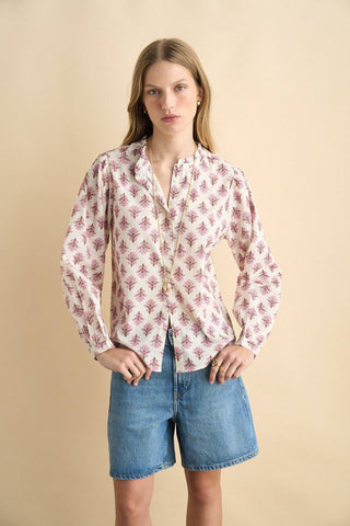 The Valentina Cotton Voile Blouse — Rose