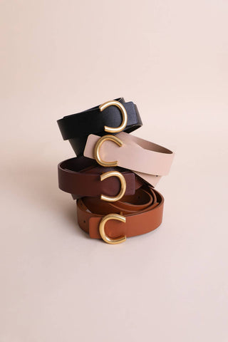 Gold Horseshoe Leather Belt