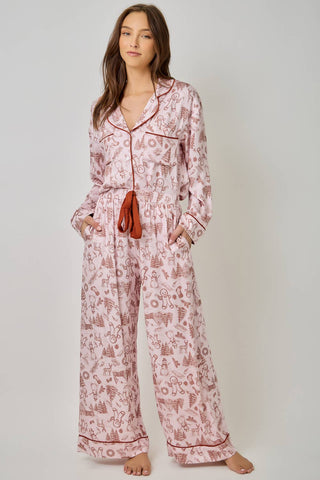 Gingerbread Toile Pajama Pants