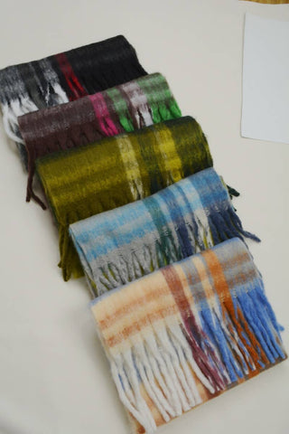 Hearthside Plaid Fringe Scarf