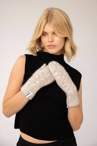 Mohair Mittens - Arctic White