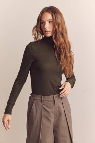 Wool Blend Lightweight Turtleneck