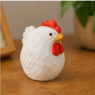 Chubby Chicken Hand Carved Figurine
