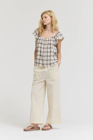 Bramble Plaid Button Front Blouse