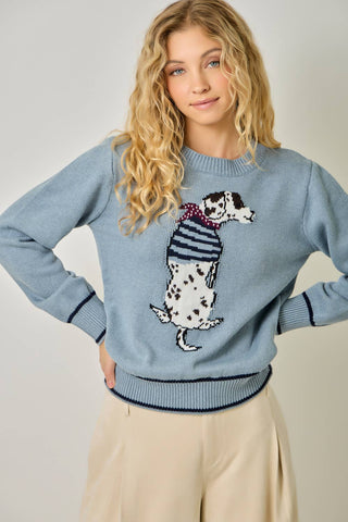 Dapper Dalmatian Scarf Dog Sweater