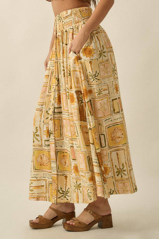 The Shoreline Palm Maxi Skirt
