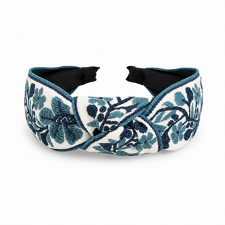 French Floral Woven Headband – Embroidered Texture