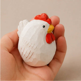 Chubby Chicken Hand Carved Figurine
