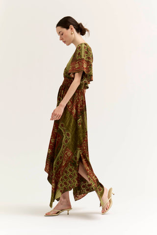 The Vesper Handkerchief Hem Maxi Dress