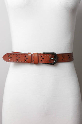 Petal Punch-Out Leather Belt