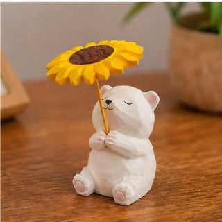 Bear Holding Sunflower