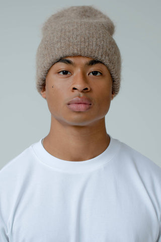 The Alpaca Beanie - Beige Brown