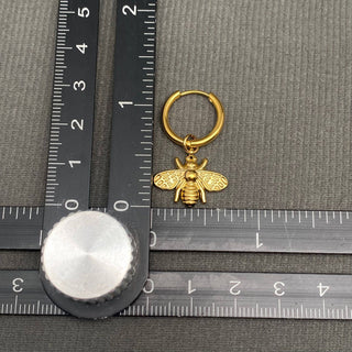 Bee Pendant 18K Gold Plated S.Steel Huggie Earrings - FGS