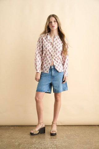 The Valentina Cotton Voile Blouse — Rose