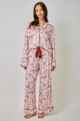 Gingerbread Toile Pajama Pants