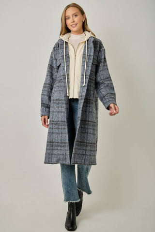 Highlands Hooded Twofer Plaid Jacket