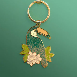 Toucan Enamel Keychain