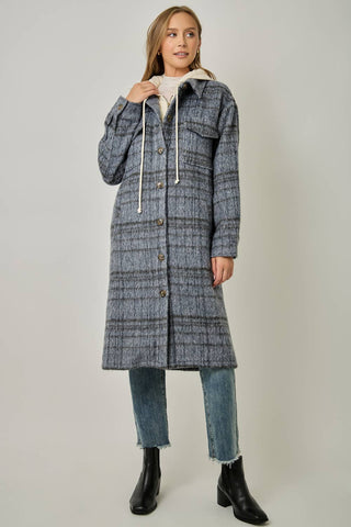 Highlands Hooded Twofer Plaid Jacket