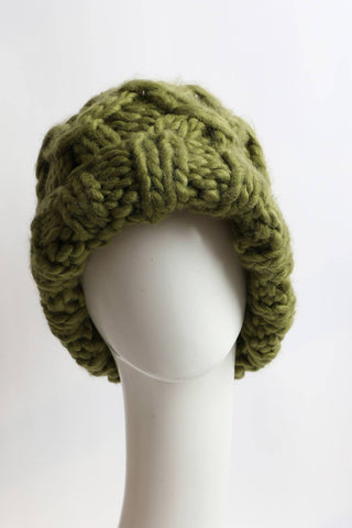 Alpine Oversized Cable Knit Pom Beanie