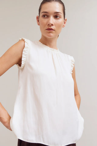 Stella Ruffle Sleeve Satin Blouse