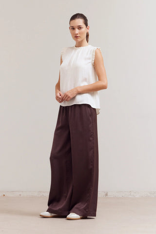 Stella Ruffle Sleeve Satin Blouse