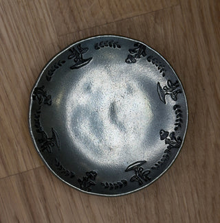 Hand Stamped Pewter Dish