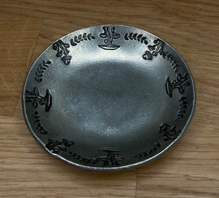 Hand Stamped Pewter Dish