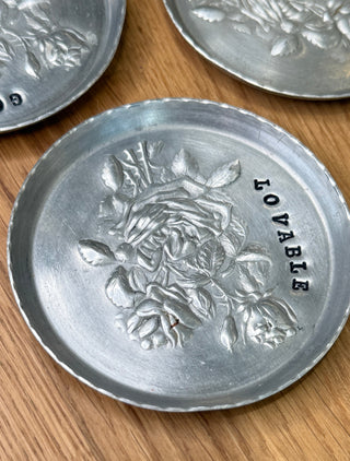 Hand Stamped Pewter Dish