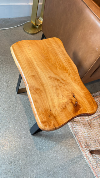 Live Edge and Metal Leg Accent Table*