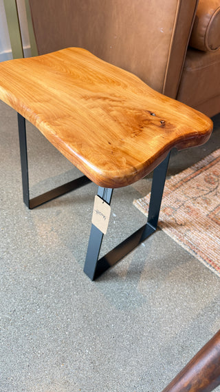Live Edge and Metal Leg Accent Table*