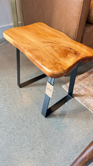 Live Edge and Metal Leg Accent Table*