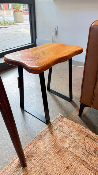 Live Edge and Metal Leg Accent Table*