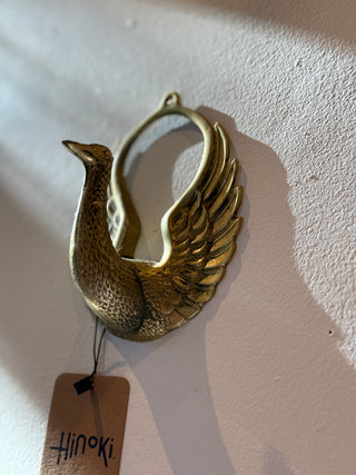 The Hinoki:REE Brass Swan Wall Decor
