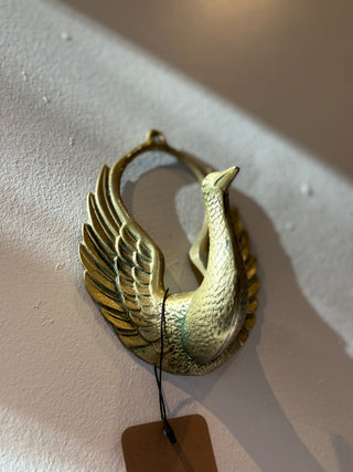 The Hinoki:REE Brass Swan Wall Decor