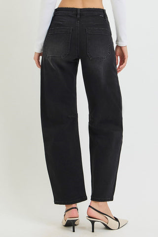 Atlas Mid Rise Barrel Patch Pocket Jean