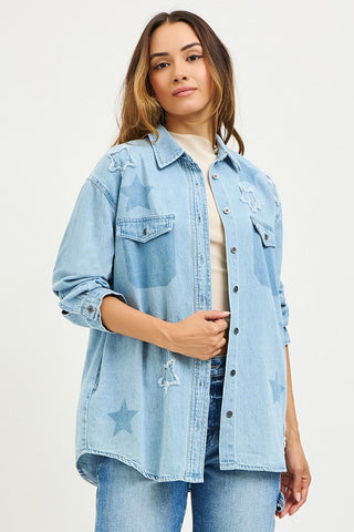 The Constellation Oversized Star Patched Shirt