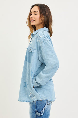 The Constellation Oversized Star Patched Shirt