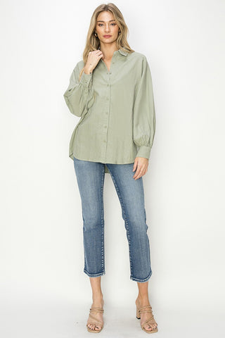 The Juliet Balloon Sleeve Linen Shirt