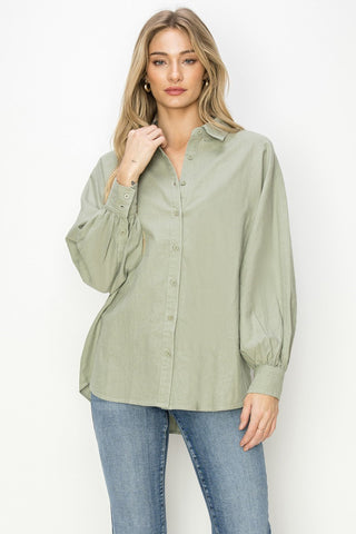 The Juliet Balloon Sleeve Linen Shirt