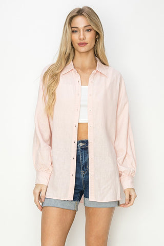 The Juliet Balloon Sleeve Linen Shirt