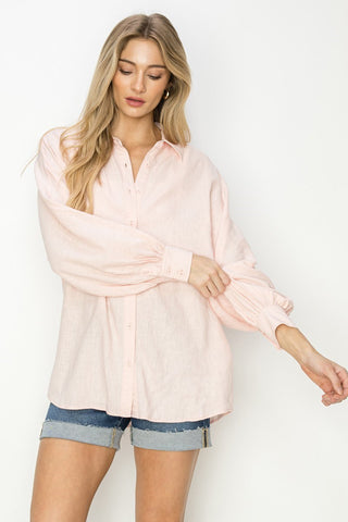 The Juliet Balloon Sleeve Linen Shirt