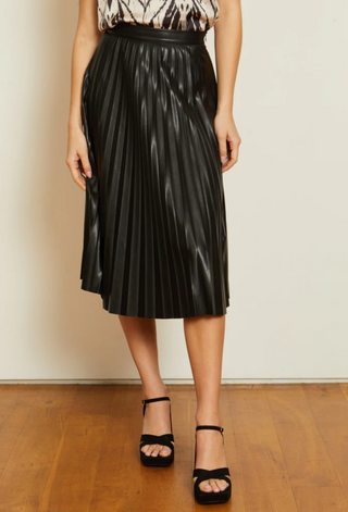 Annette Black Vegan Leather Skirt