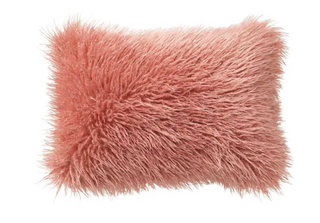 Blush Mongolian Faux Fur Pillow