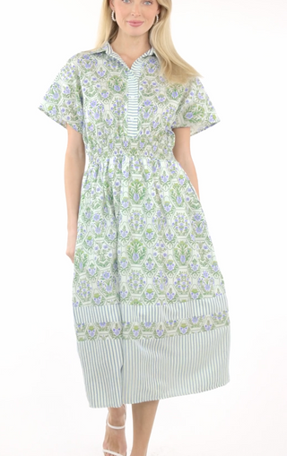 Juniper Block Print Midi Dress