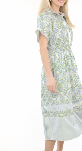 Juniper Block Print Midi Dress