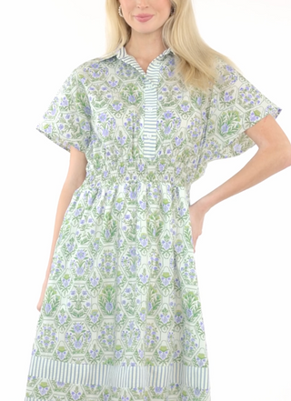 Juniper Block Print Midi Dress